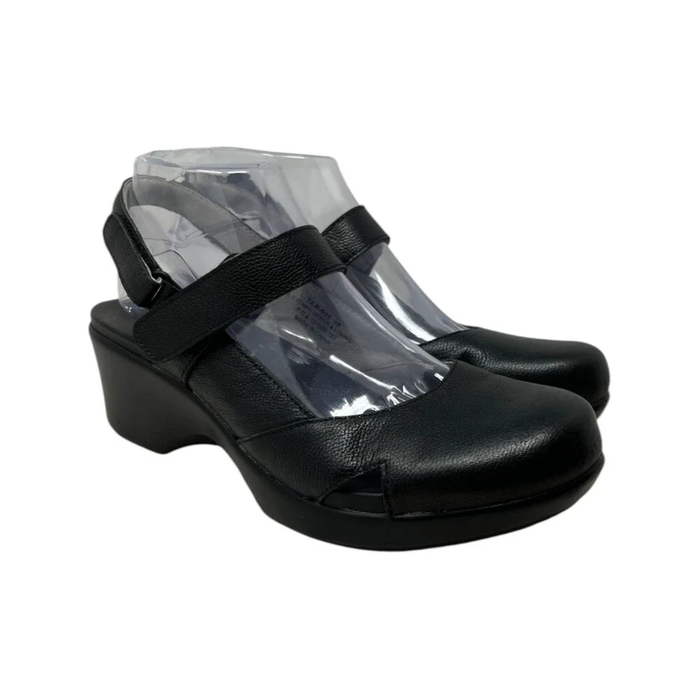 Alegria Mary Janes Women Size 8.5 US 39 TAR-611 Tarah Black Leather Wedge